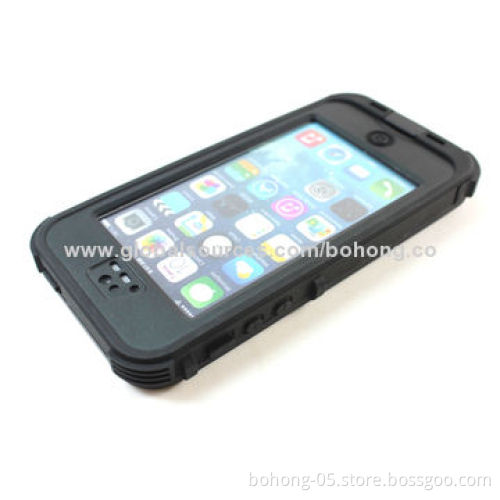 Waterproof PC Cases for iPhone 5S, Tempered Glass Screen Protector, Passed 2M Waterproof Test